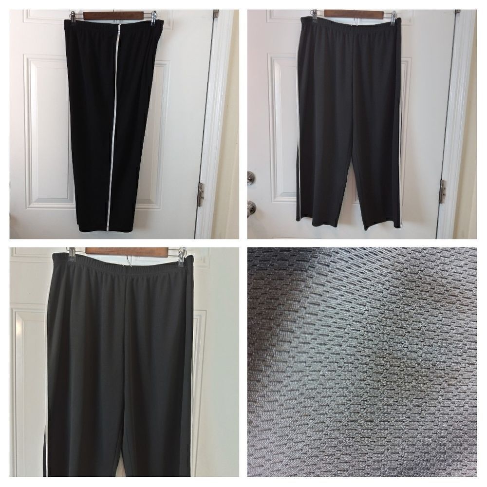 Champion black cropped pants with drawstring waist and stripes down sides